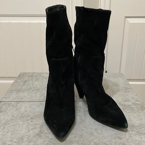 Genuine suede leather Kenneth Cole Labella cone heel bootie. Size 9